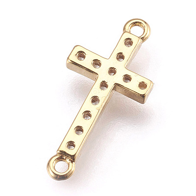 Brass Micro Pave Cubic Zirconia Links X-ZIRC-E152-43G-RS-1
