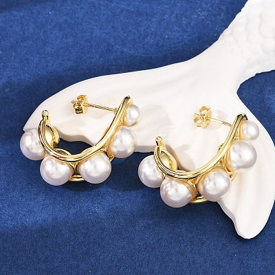 Brass Stud Earrings KK-U058-66G-1