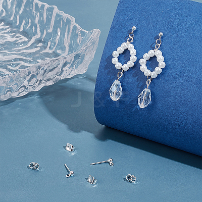3Pcs 925 Sterling Silver Stud Earring Findings STER-UN0001-40-1