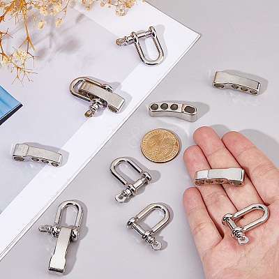 6 Sets Alloy D-Ring Anchor Shackle Clasps FIND-DC0007-79-1