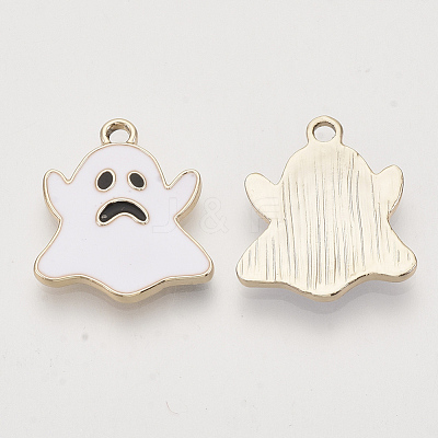 Light Gold Plated Alloy Pendants X-ENAM-T009-36A-1