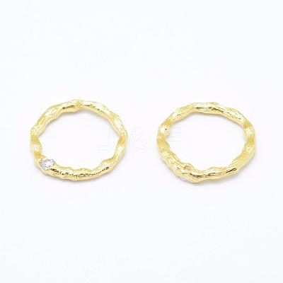 Brass Micro Pave Grade AAA Cubic Zirconia Linking Rings ZIRC-P067-16-NR-1