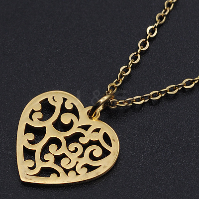 201 Stainless Steel Pendant Necklaces NJEW-S105-JN564-40-2-1