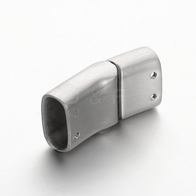 Tarnish Resistant Rectangle 304 Stainless Steel Matte Surface Magnetic Clasps with Glue-in Ends STAS-M195-06-1