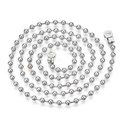 Iron Round Ball Chains with Bead Tips MAK-N034-006B-P-1