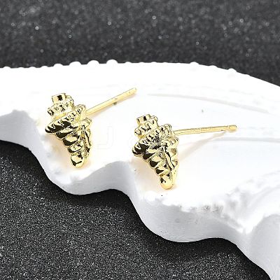 Brass Stud Earrings EJEW-H157-01G-02-1