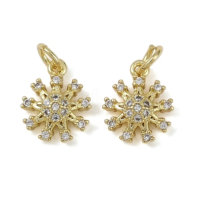 Brass Micro Pave Cubic Zirconia Pendants KK-I358-063G-B-1