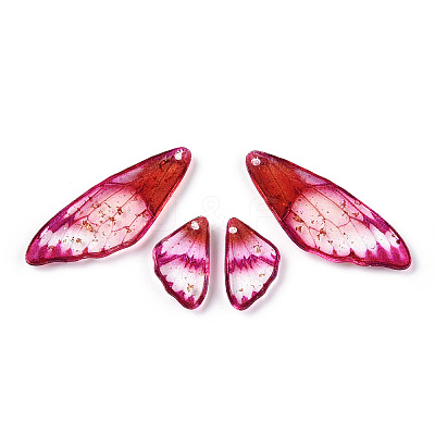 Transparent Resin Wing Earrings Pendants FIND-TAC0006-59C-1
