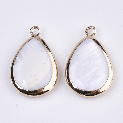 Natural Freshwater Shell Pendants SSHEL-R045-13-1