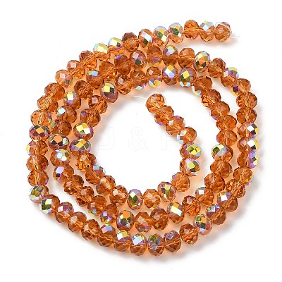 Electroplate Transparent Glass Beads Strands EGLA-A046-01B-13-1