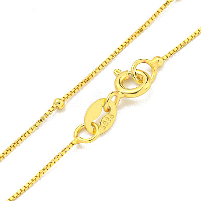 925 Sterling Silver Box Chain Necklaces NJEW-C052-17G-1
