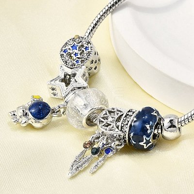 Alloy Enamel European Beads Charm Bracelets BJEW-F495-19P-1