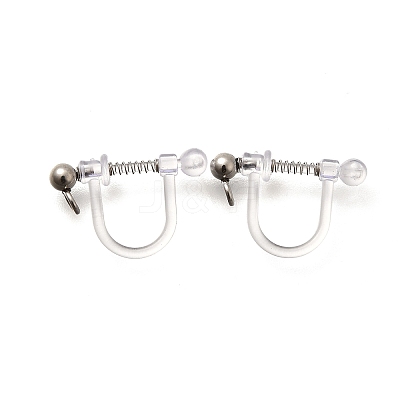 201 Stainless Steel Clip-on Earring Settings STAS-F311-15P-1
