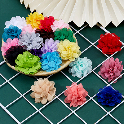24Pcs Woven Flower Brooch JEWB-FH00008-1