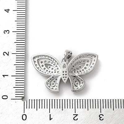 Brass Micro Pave Cubic Zirconia Pendants KK-P320-03A-P-1