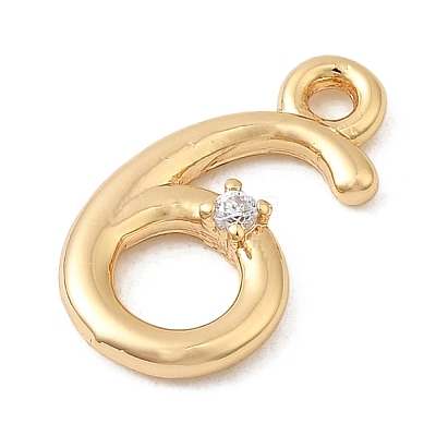 Brass Micro Pave Cubic Zirconia Charms KK-P340-24G-06-1