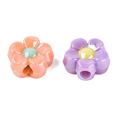 Two Tone Opaque Acrylic Beads OACR-Q203-07-1