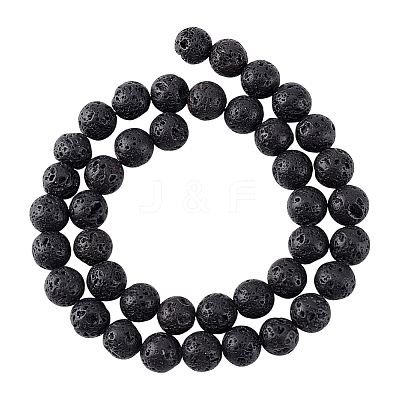 Natural Lava Rock Stone Bead Strands G-PH0028-8mm-04-1