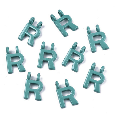 Spray Painted Alloy  2-Loop Link Pendants X-PALLOY-T075-48R-RS-1
