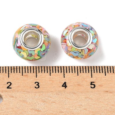 Transparent Resin Rondelle European Beads RESI-S023-11-1