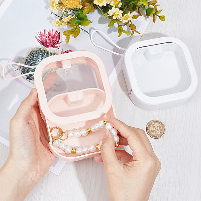4Pcs 2 Colors Square ABS+TPE Multifunction Pocket-Sized Push Button Storage Box CON-GF0001-11-1
