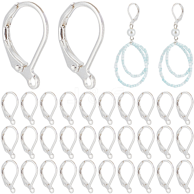 Brass Leverback Earring Findings KK-CN0003-07B-S-1