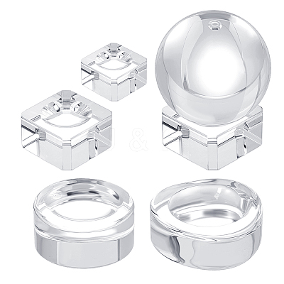 5Pcs 5 Styles Glass Crystal Ball Holder AJEW-PH0006-59-1