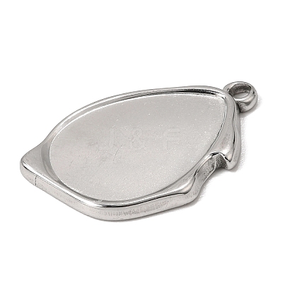 304 Stainless Steel Pendant Cabochon Settings SA-CBA9B1E-01D-P-1