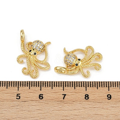 Brass Micro Pave Cubic Zirconia Pendants KK-C093-12G-1