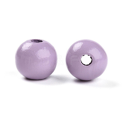 Painted Natural Wood Beads X-WOOD-A018-16mm-09-1