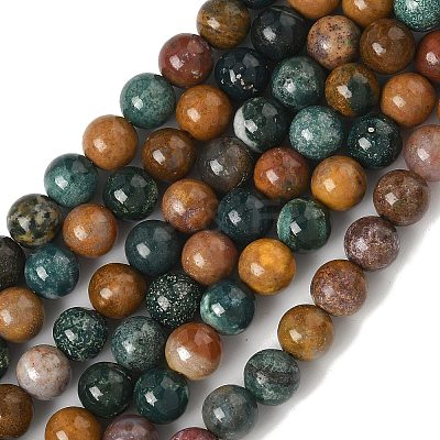 Natural Ocean Jasper Beads Strands X-G-F668-26-6mm-1