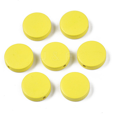 Painted Natural Poplar Wood Beads WOOD-S045-063B-08-1