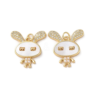 Brass Micro Pave Cubic Zirconia Pendants KK-B083-42G-1