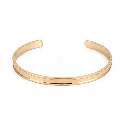 Long-Lasting Plated Brass Cuff Bangles BJEW-E370-04G-1