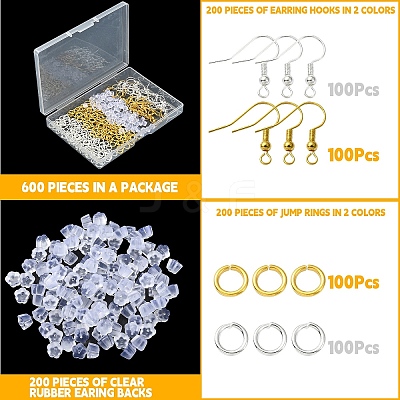 200Pcs 2 Color Brass Earring Hooks KK-YW0002-30-1