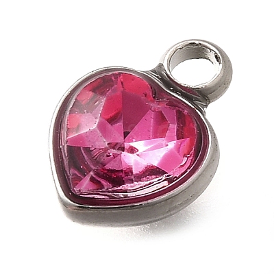 304 Stainless Steel with Rhinestone Pendants STAS-Q346-01P-09-1
