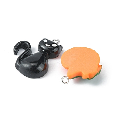 12Pcs 6 Styles Halloween Opaque Resin Pendants RESI-FS0001-33-1