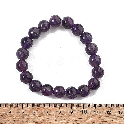 Natural Amethyst Bead Stretch Bracelets BJEW-K212-C-034-1