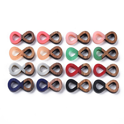 Opaque Resin & Walnut Wood Links Connectors RESI-T035-46-1