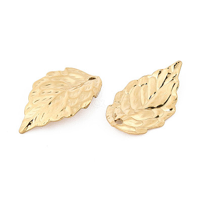 304 Stainless Steel Leaf Pendants STAS-T072-45G-1