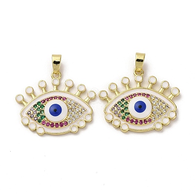 Brass Micro Pave Cubic Zirconia Pendants KK-F903-08G-01-1