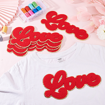 Word Love Towel Embroidery Cloth Iron on/Sew on Patches PATC-FG0001-56-1