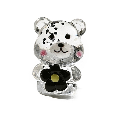 Transparent Resin Little Bear Ornament RESI-S015-01B-1