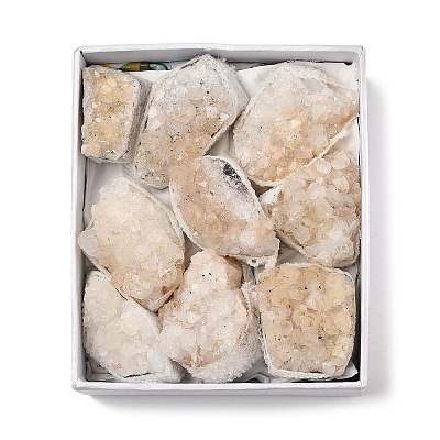 9Pcs Electroplate Natural Quartz Crystal Display Decorations G-H084-01C-1
