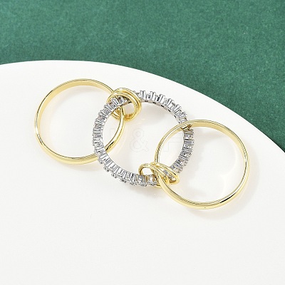 Brass Micro Pave Cubic Zirconia Finger Rings RJEW-D325-01PG-10-1