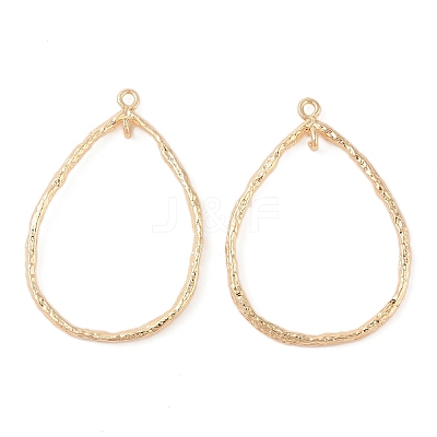 Brass Open Back Bezel Pendants KK-N256-01G-G-1