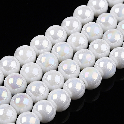 Electroplate Opaque Glass Beads Strands LS-GLAA-T032-P6mm-AB02-1