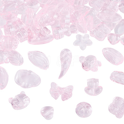 64Pcs Gradient Color Transparent Glass Beads GLAA-TA0003-48C-1
