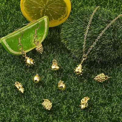 15Pcs 5 Styles Mixed Shapes Brass Pendants KK-CJ0004-44-1