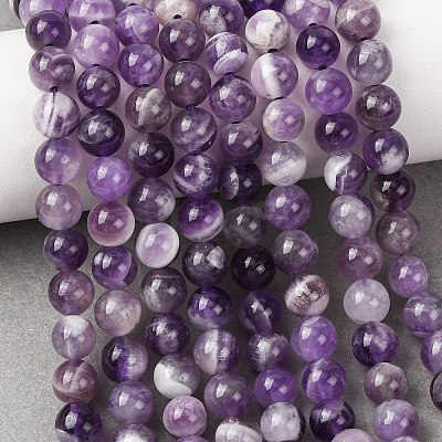 Natural Chevron Amethyst Beads Strands G-P428-04A-6mm-1
